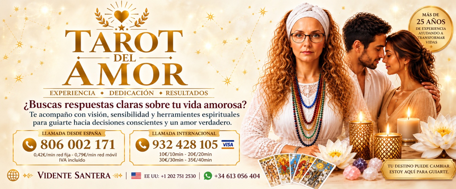 Gloria Santera, Tarot del Amor — 806 002 171 · 932 424 105 · WhatsApp +34 613 056 404